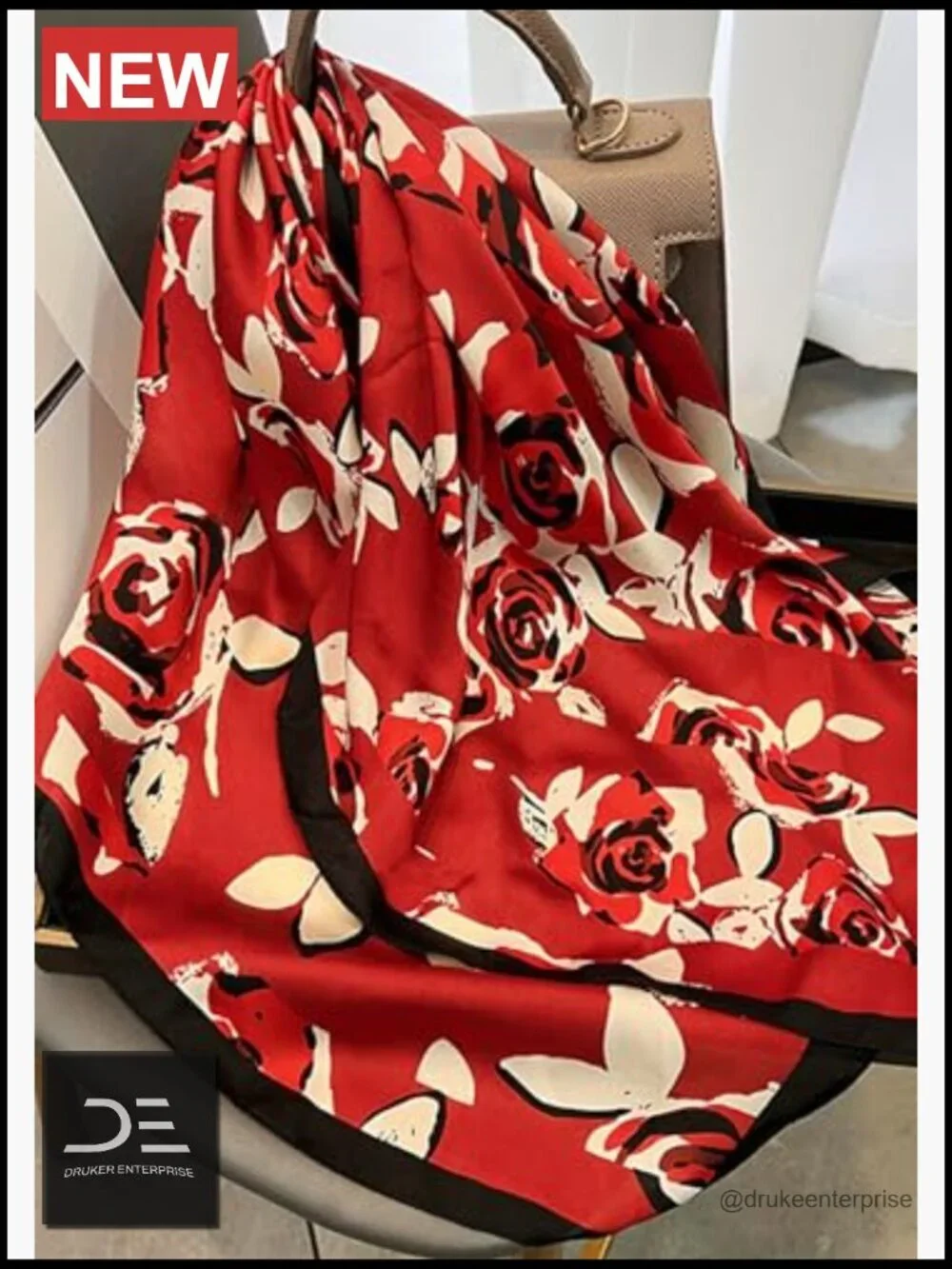 Elegant Square Satin Scarf for Women - Head Wrap, Neck Scarf, Bandana,